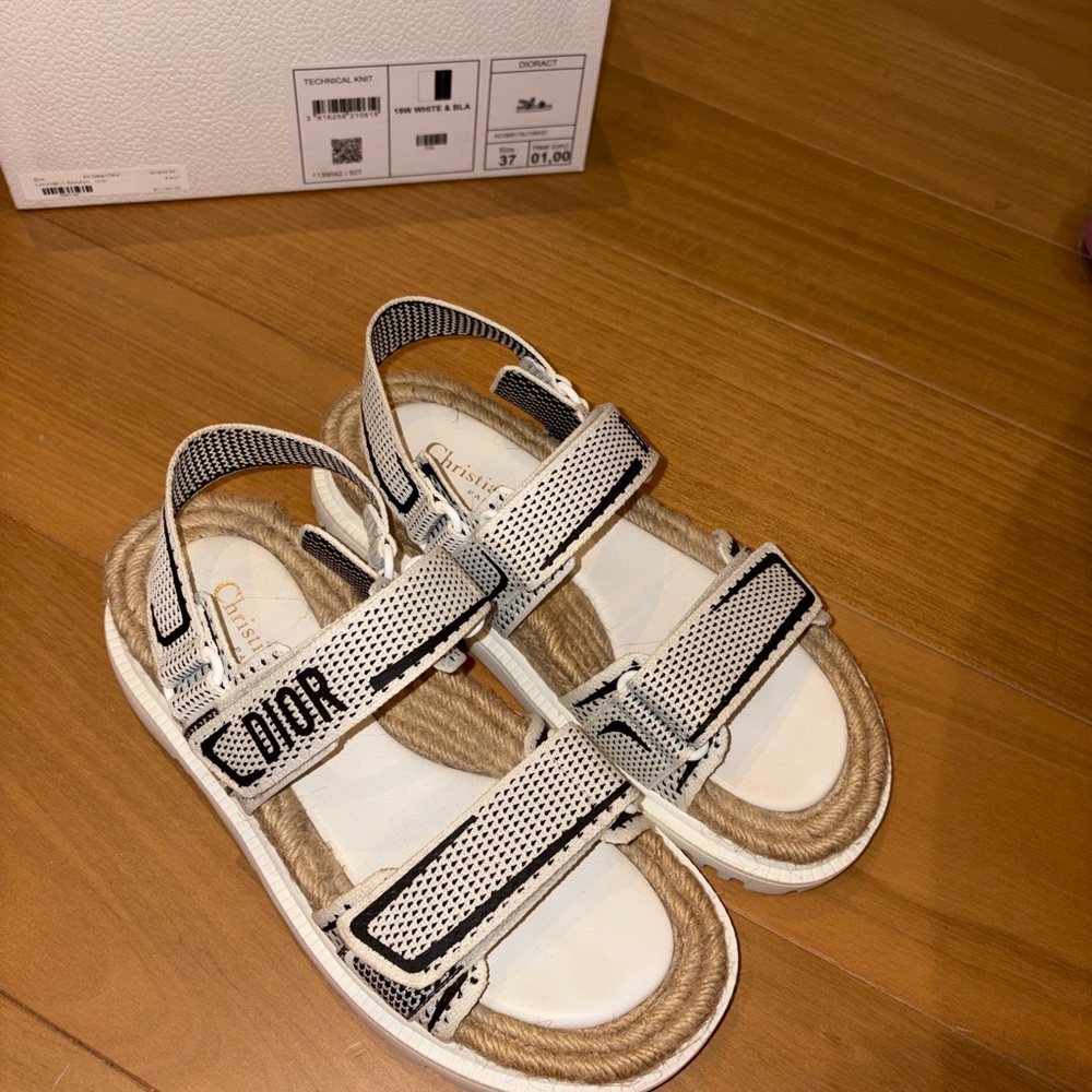 Dior White and Tan Sandals - Picture 2 of 4
